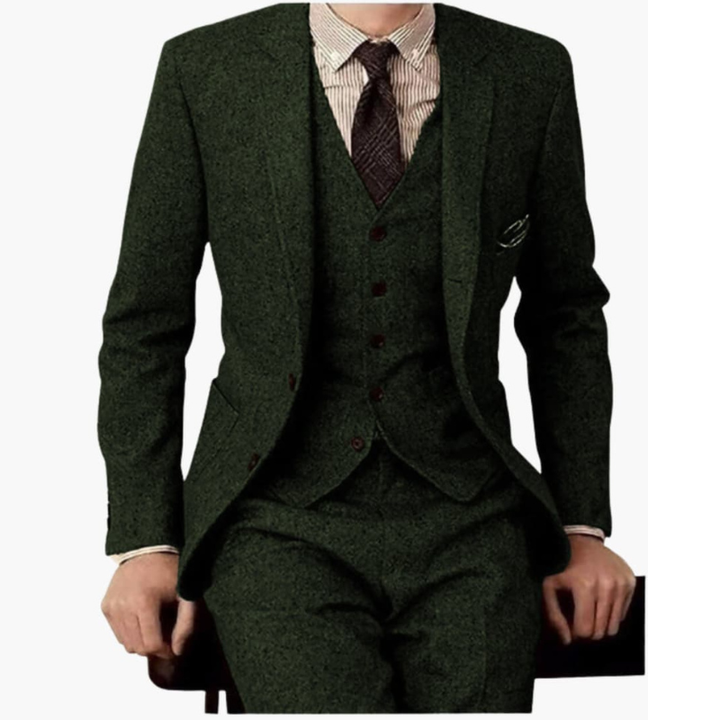 Herenpak | 3-Delige Slim Fit Set | Klassiek Kleding met Reverskraag