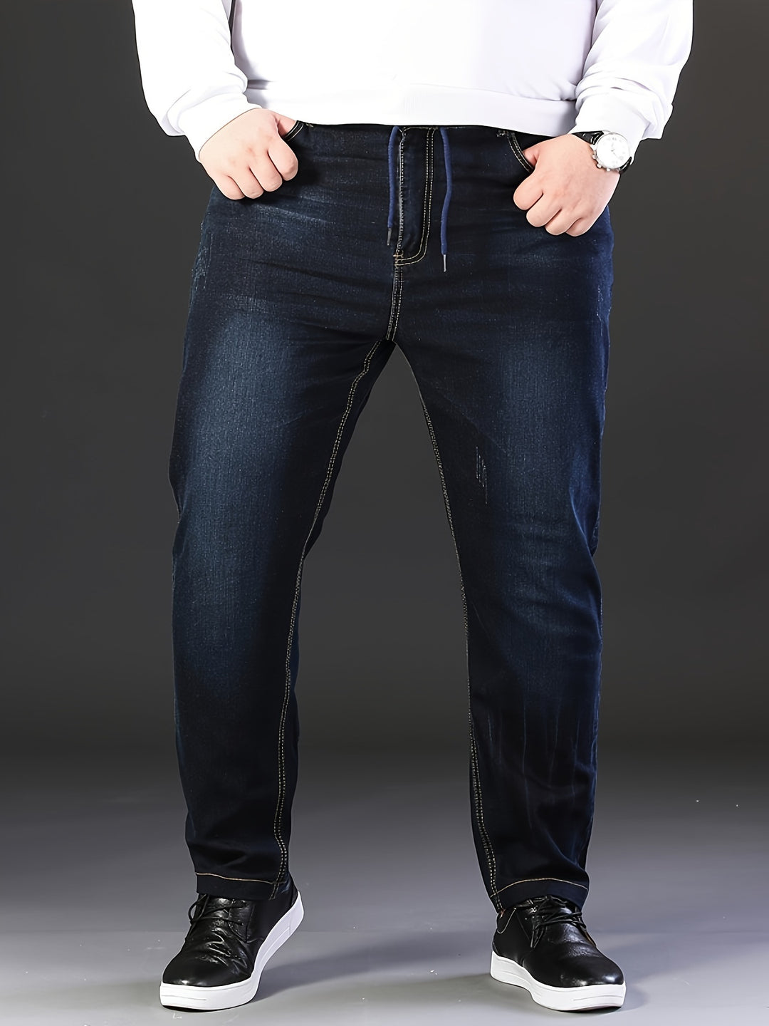 Heren Jeans | Elastische Taille | Rekbaar & Geribbeld | Grote Maten