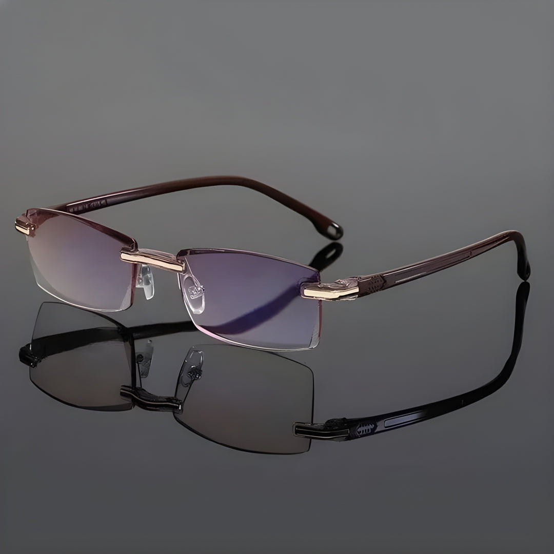 Heren Zonnebril | Vintage Premium | Randloos | Zomer