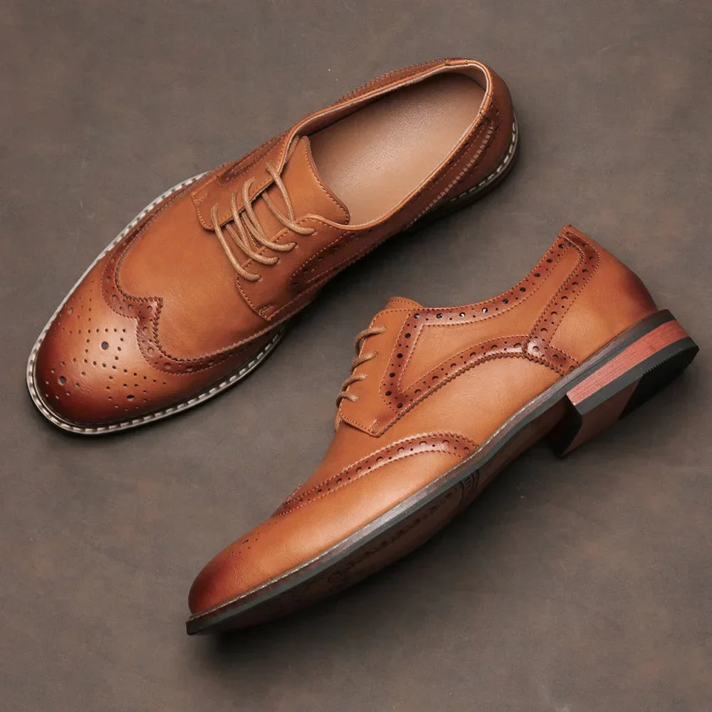 Heren Leren Schoenen | Glanzend Design | Comfort & Duurzaamheid | Vegan Leder