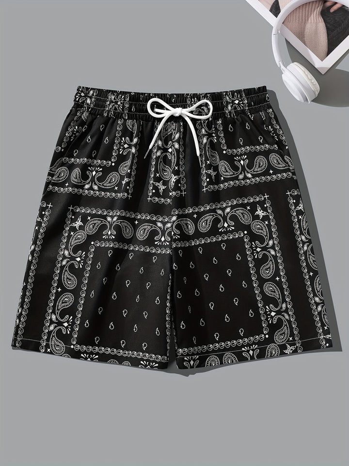 Heren Strandshort | Stijlvol & Comfortabel | Paisley Patroon & Zakken