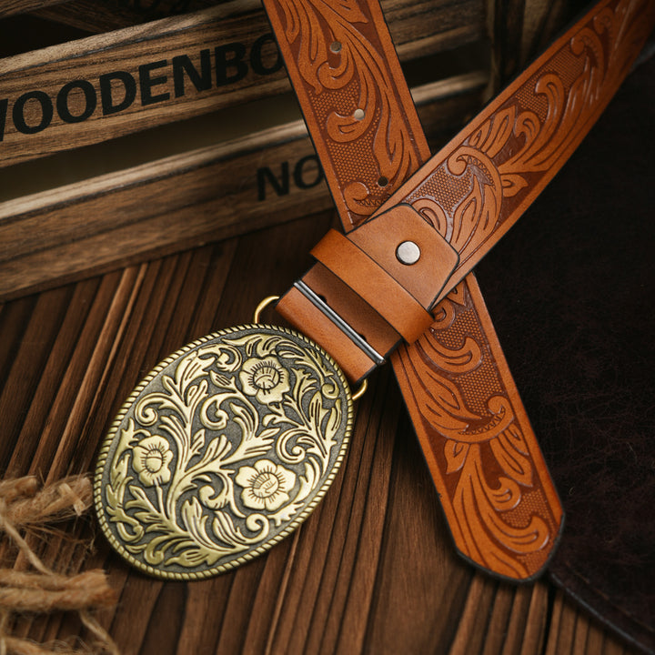Heren Riem | Western Stijl | Vegan Leder & Duurzame Gesp | Veelzijdig Design