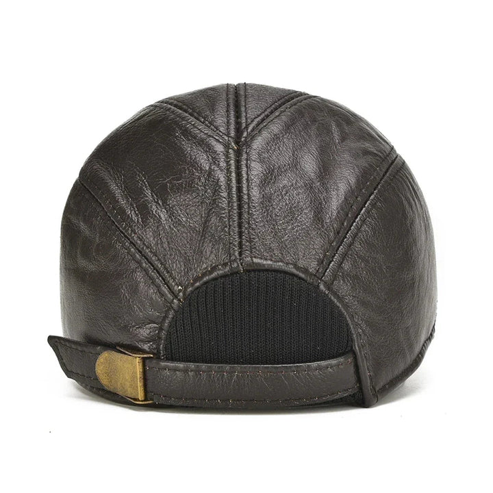 Heren Pet | Echt Leder | Met Oorkleppen & Verstelbare Strap | Winddicht