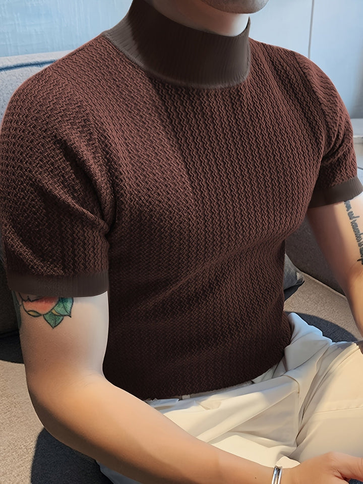 Heren T-Shirt | Slimfit | Hoge Kraag | Zomer
