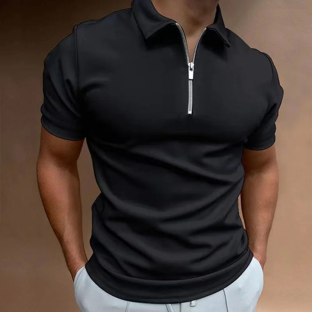 Heren Polo | Slimfit | Halve Rits | Zomer