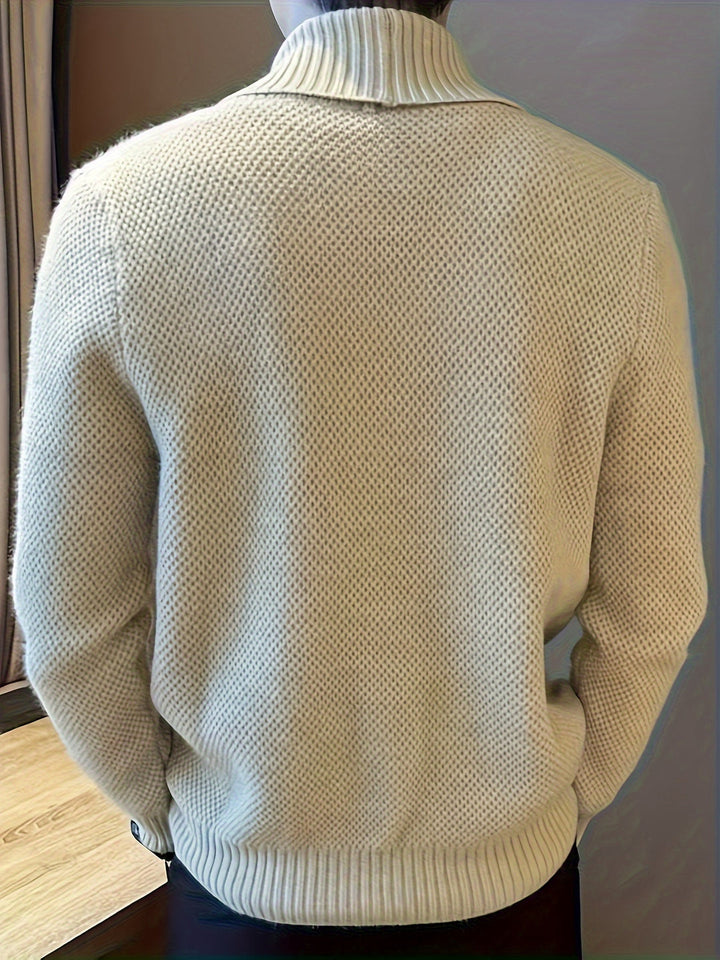 Vest Heren | Gebreid & Warm | Sjaalkraag & Lange Mouwen