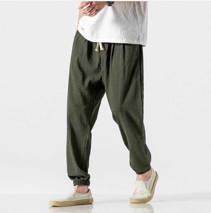 Heren Joggingbroek | Luchtig Linnen | Ademend & Comfortabel | Met Zakken