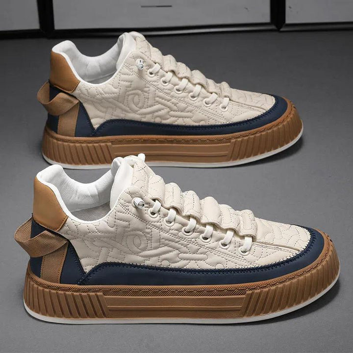 Heren Sneakers | Contrasterende Zool & Bold Design | Luxe Streetstyle | Synthetisch Leer