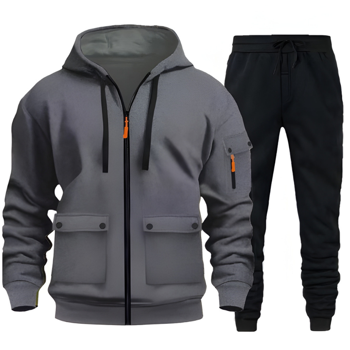 Heren Set | Sportieve Hoodie & Joggingbroek | Functionele Zakdetails |  Warm Kleding