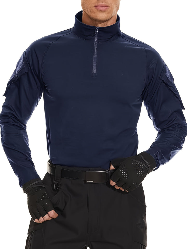 Herensportieve Rits-Jas | Lange Mouwen | Gebreid Slim-Fit | Effen Kleur