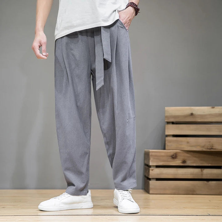 Heren Broek | Wijde Pijpen | Met Tailleband | Zomer