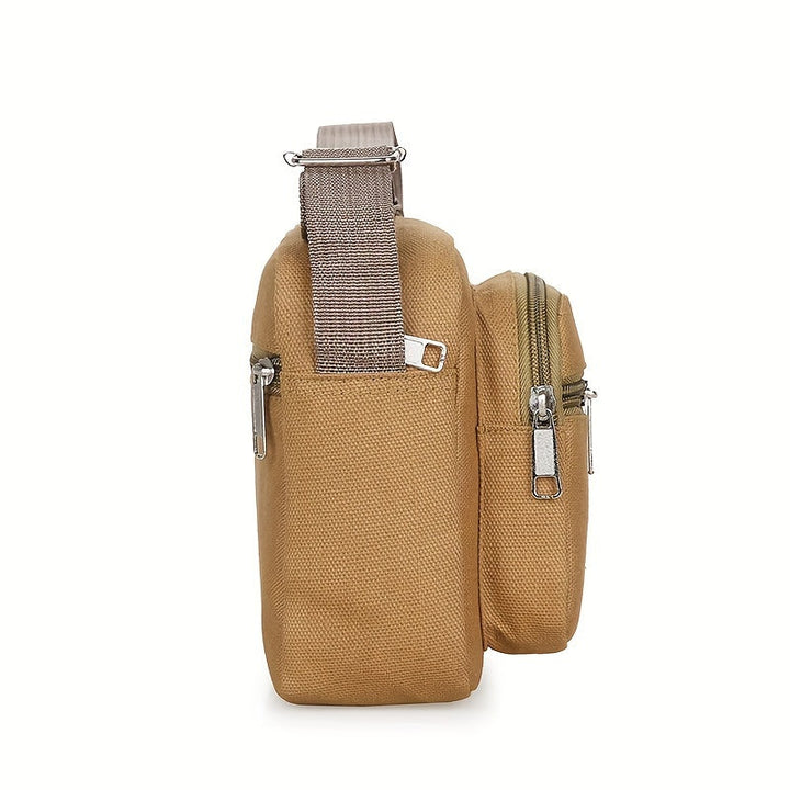 Heren Canvas Schoudertas | Casual Design | Verstelbare Band & Meerdere Vakken