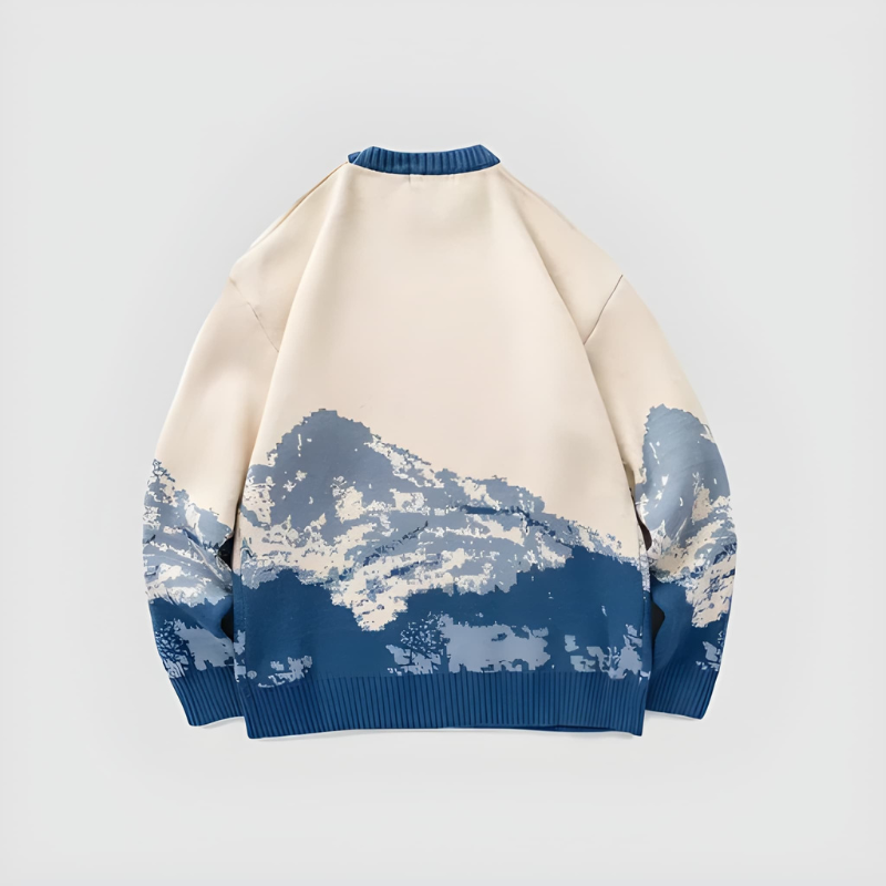 Truien Heren | Trui met Ronde Hals & Bergpatroon