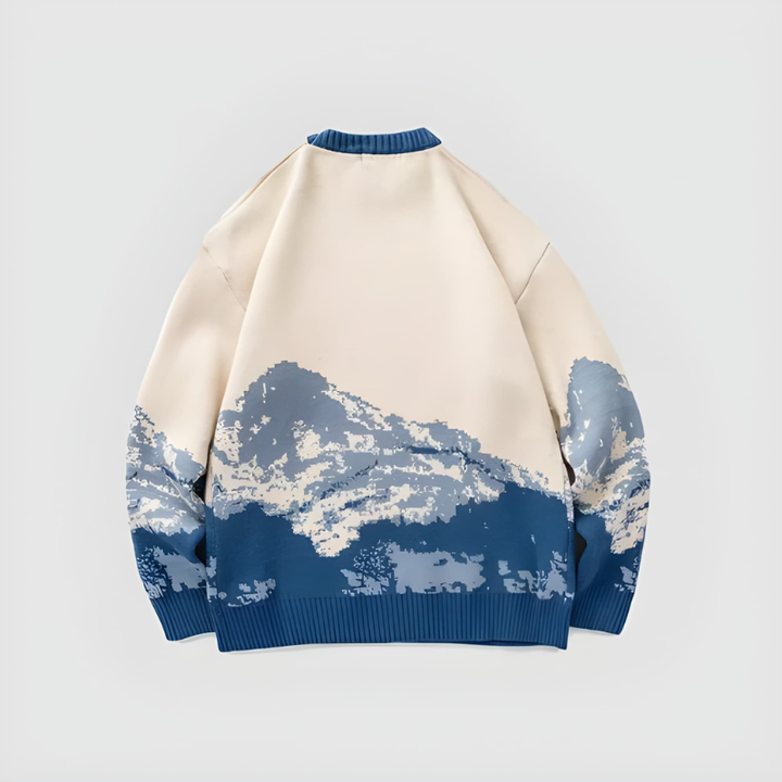 Truien Heren | Trui met Ronde Hals & Bergpatroon