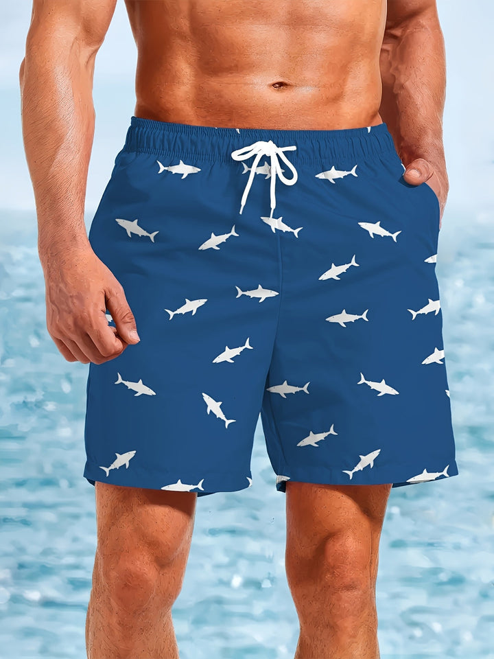 Heren Zwemshort | 3D Haaienprint | Sneldrogend & Trekkoord | Voor Strand & Zwemmen