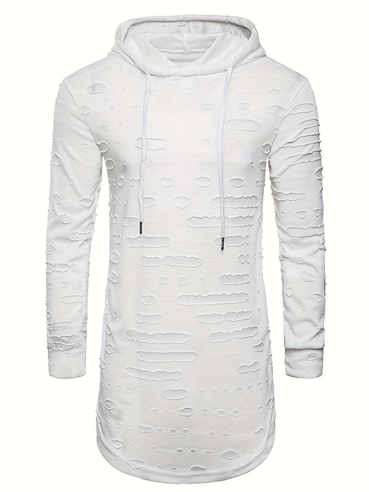 Herensweatshirt | Halflang & Gescheurd Design | Trendy & Casual | Met Capuchon