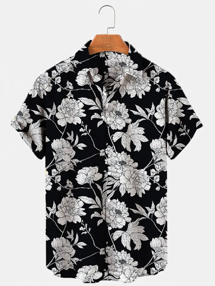 Heren Shirt | Hibiscus Print | Resortstijl | Zomer