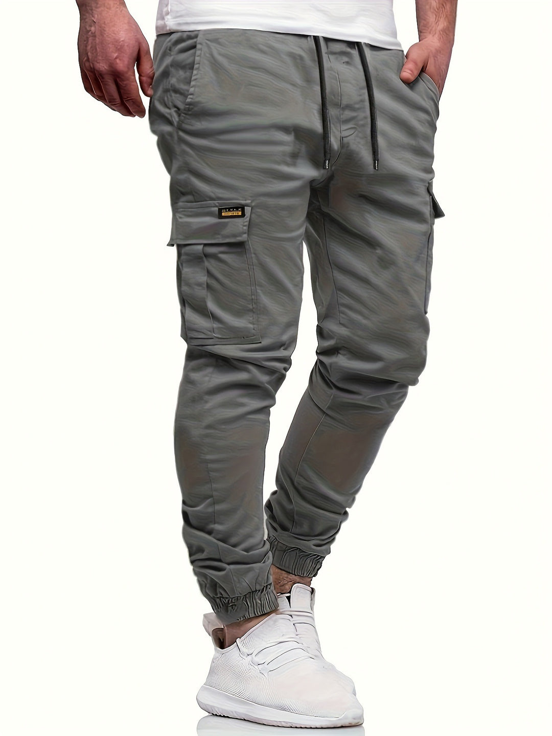Heren Casual Cargo Broek | Elastische Taille | Zijzakken | Comfortabel voor Buitenactiviteiten