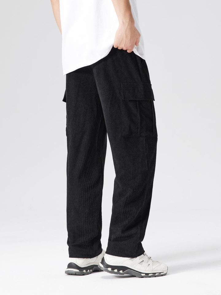 Heren Cargo Broek | Trekkoord Taille | Meerdere Zakken | Effen Outdoor Stijl