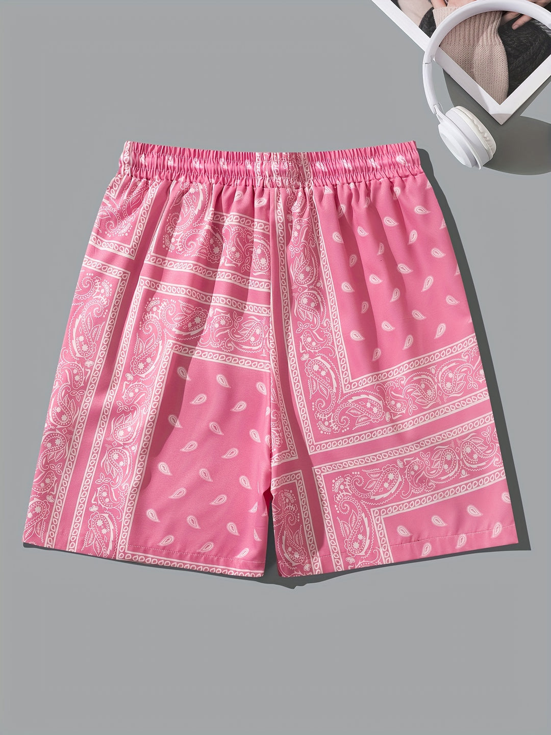Heren Strandshort | Stijlvol & Comfortabel | Paisley Patroon & Zakken