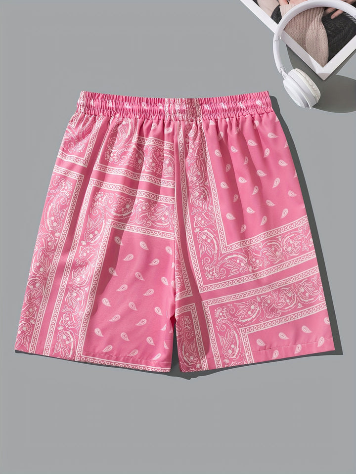 Heren Strandshort | Stijlvol & Comfortabel | Paisley Patroon & Zakken