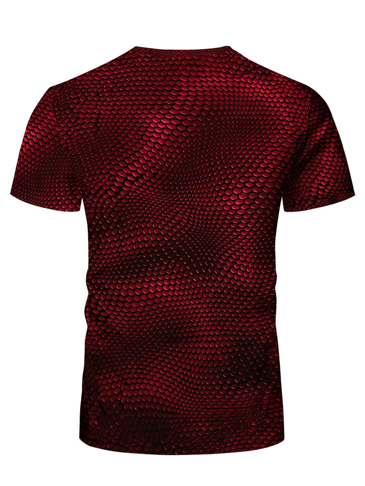 Heren T-shirt | 3D Geometrisch Patroon | Hoge Stretch & Scheurvast | Zomer Sporttop