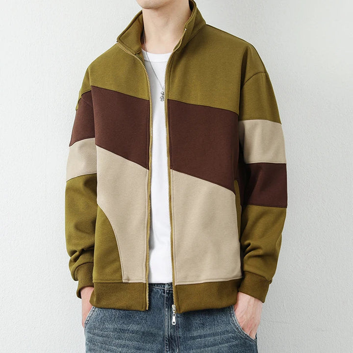 Heren Jack | Sportieve Look met Geometrisch Design | Ademend & Volledig Ritsbaar