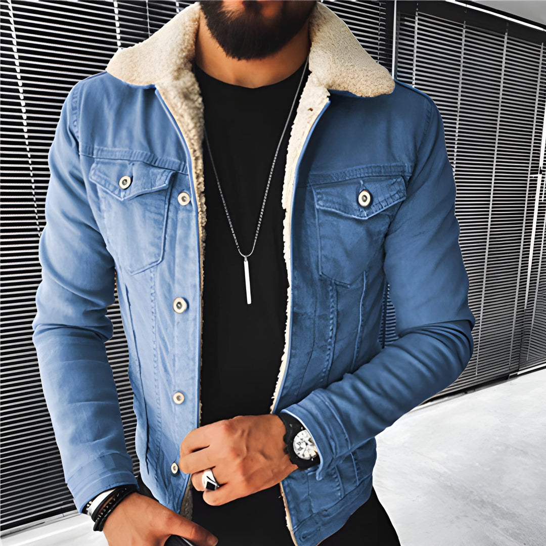 Winterjas Heren | Warm & Casual met Borstzakken | Denim Jas