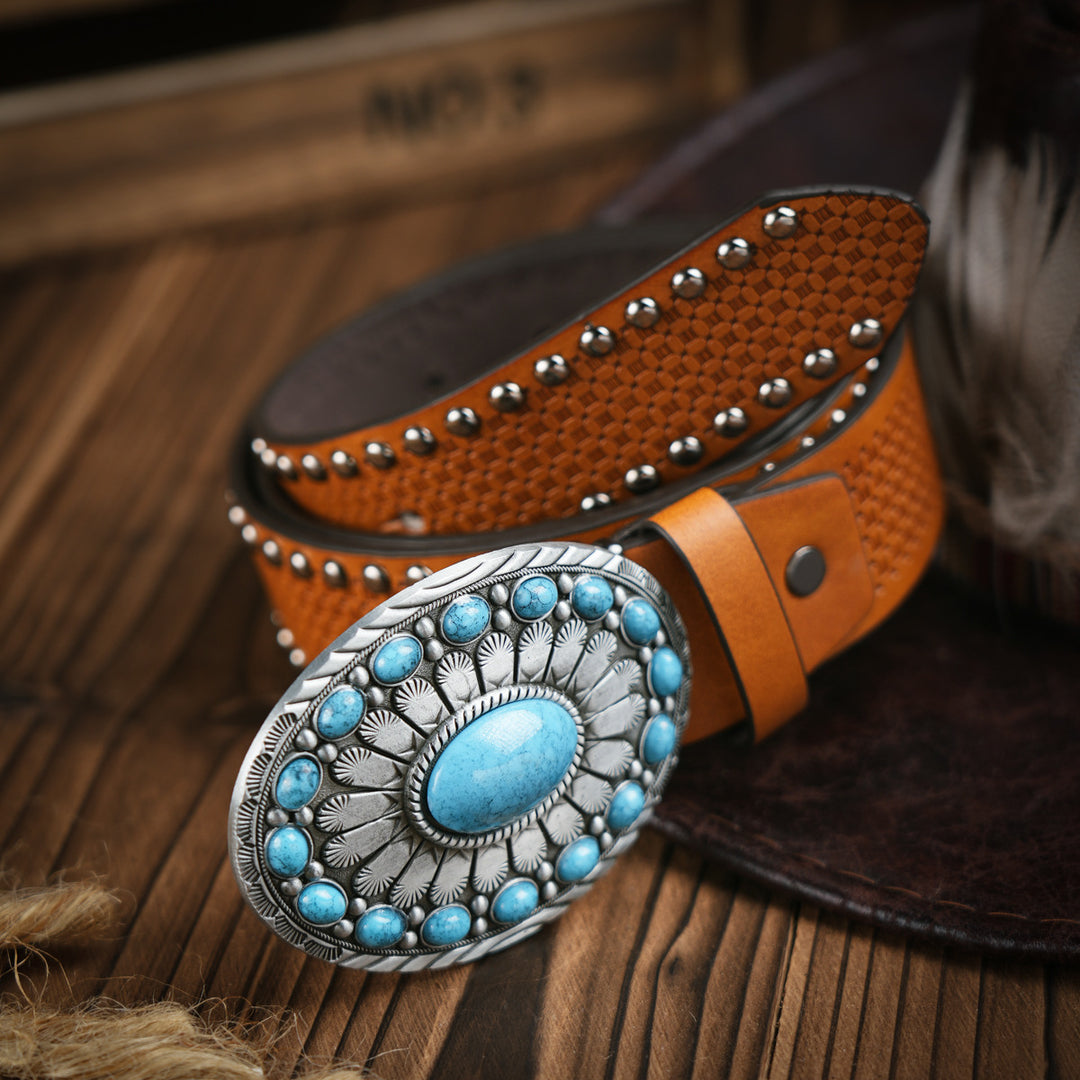 Heren Riem | Western Stijl | Vegan Leder & Duurzame Gesp | Veelzijdig Design