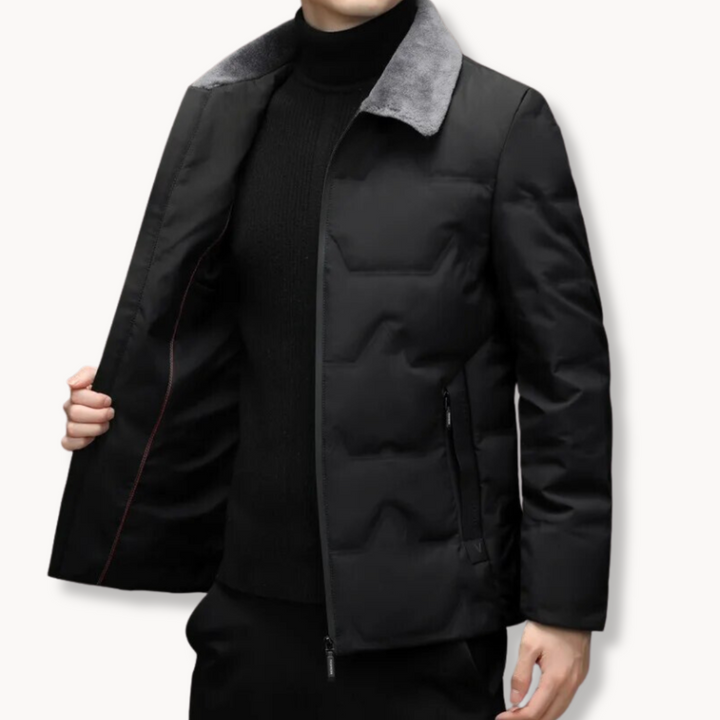 Geïsoleerde winterjas met warme fleece kraag en moderne stijl voor heren | Levi