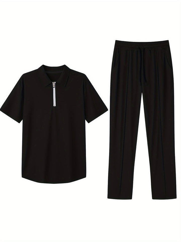 Heren Set | Slim-Fit Shirt & Joggingbroek | Ademend & Lichtgewicht | Polyester Zomerset