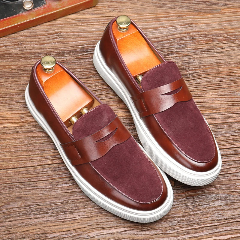 Heren Loafers | Zomerinstappers | Suède Look & Comfortzool | Vegan Leer