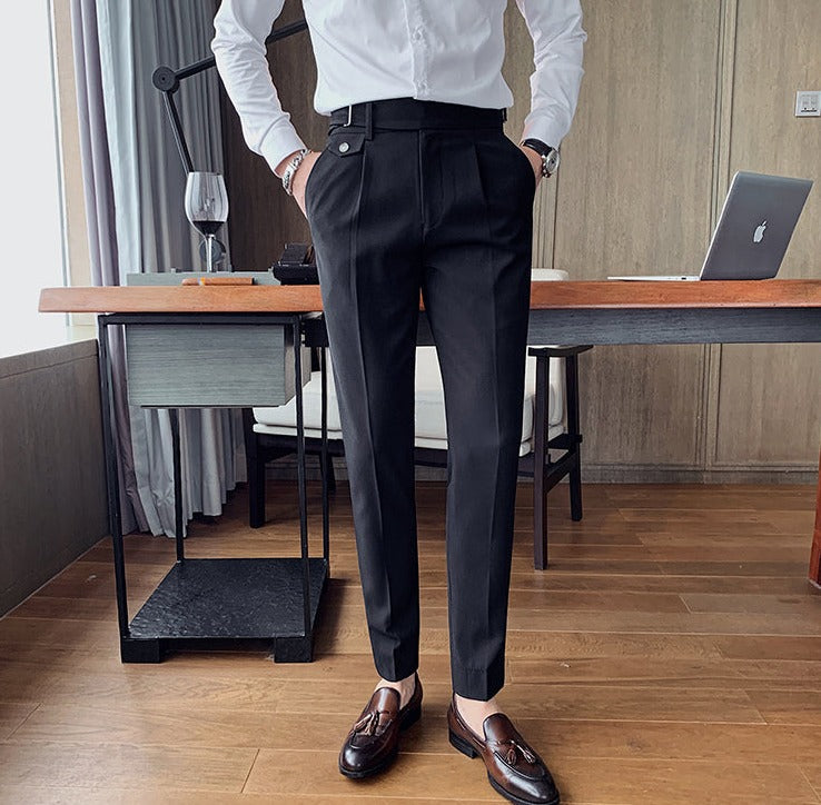 Heren Pantalon | Slim Fit | Smart Casual Engelse Stijl | Effen en Recht Model