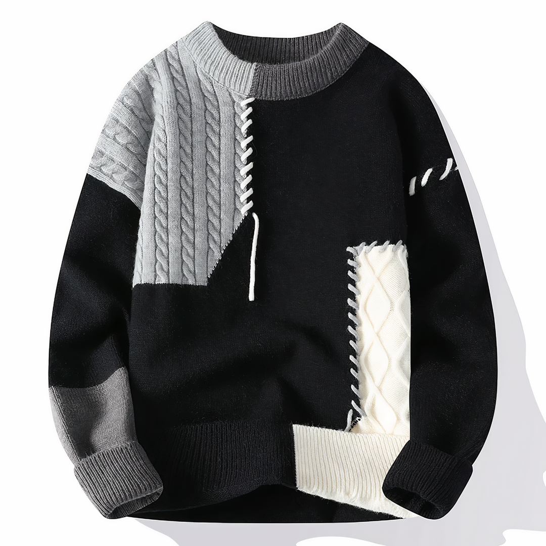 Creatieve Patchwork Trui voor gedurfde stijl en ultiem comfort | Mees