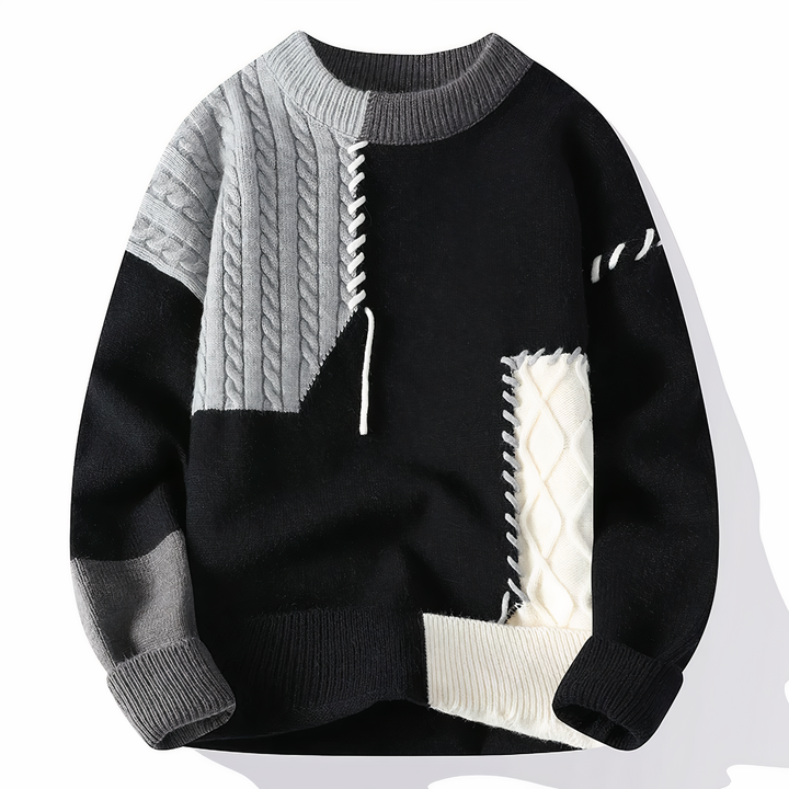 Creatieve Patchwork Trui voor gedurfde stijl en ultiem comfort | Mees
