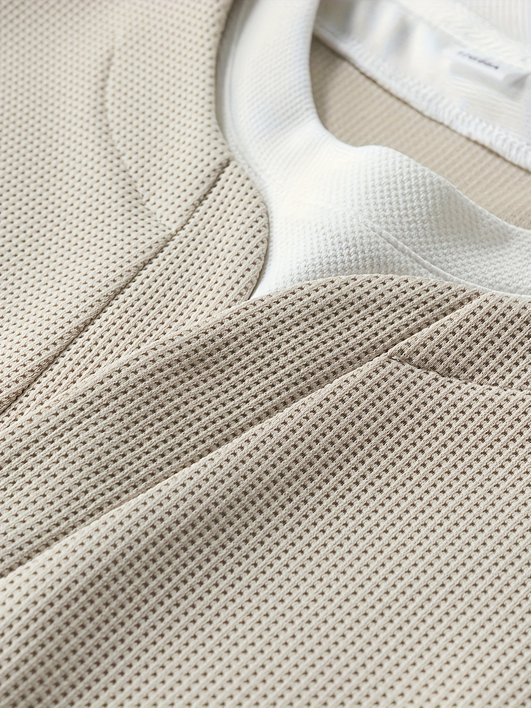 Waffle Trui Voor Heren | Casual Lange Mouw | Gevormde V-hals & Stretchy Stof
