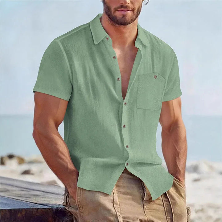 Heren Shirt | Slimfit | Korte Mouw Met Knoopjes | Zomer