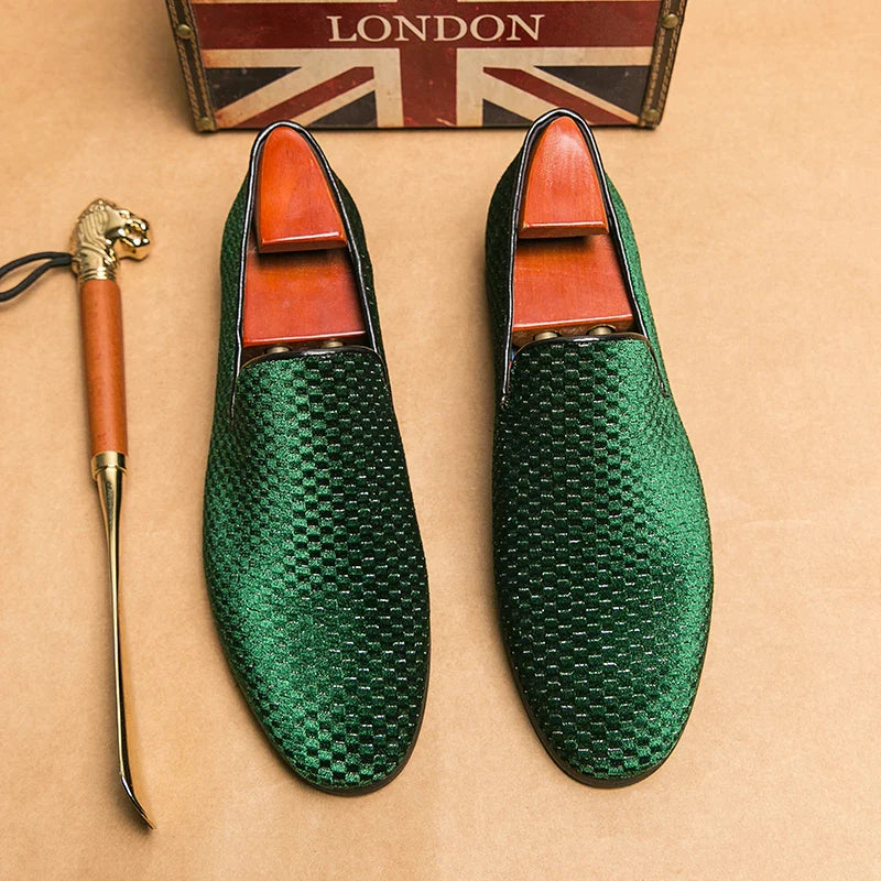 Heren Loafers | Woven Velvet | Handgemaakt & Comfortabel | Dress Schoen