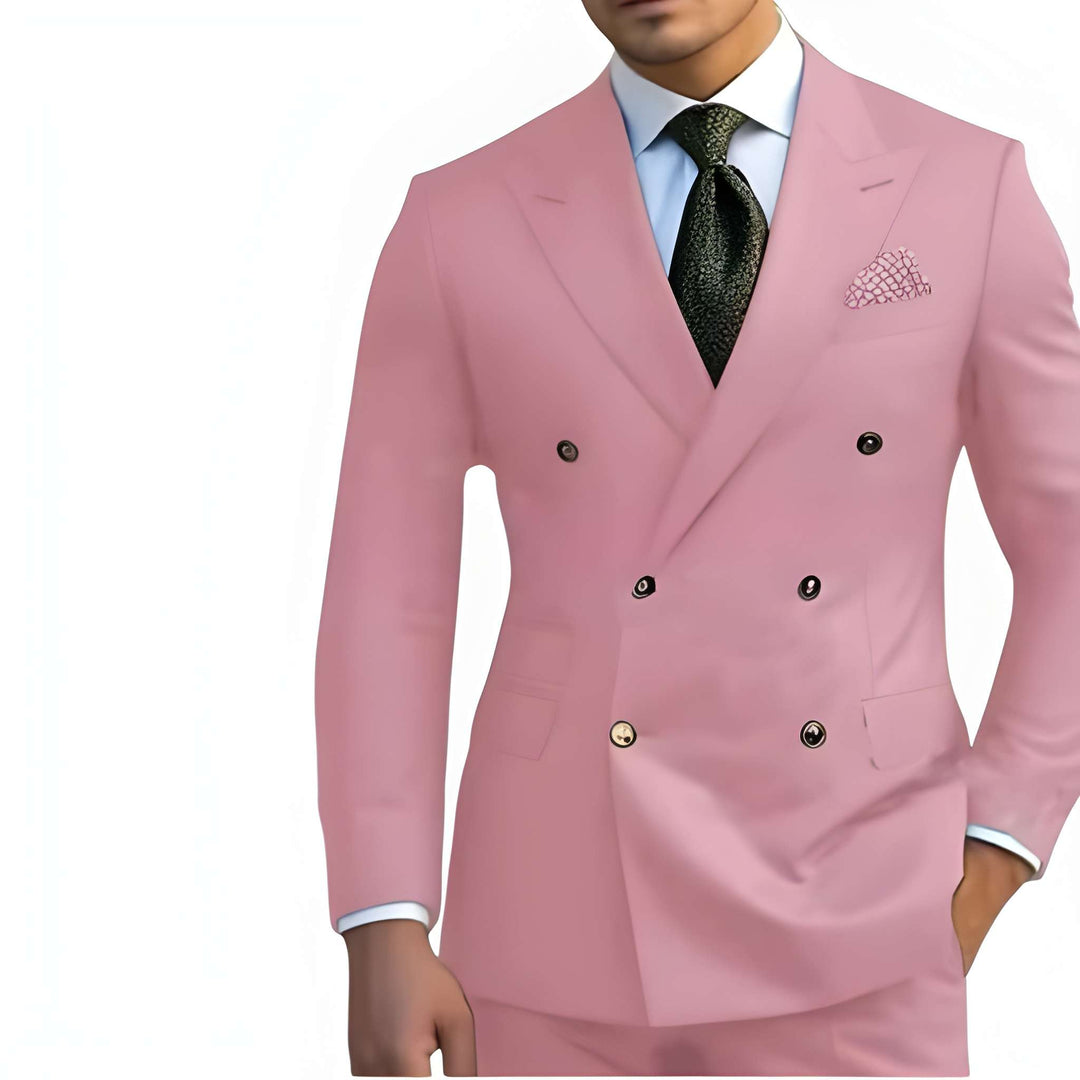 Herenpak | Dubbelgesloten Colbert met Reverskraag | Elegante Kleding