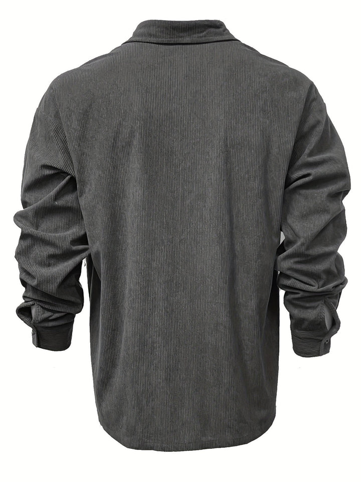 Klassiek en Relaxed Corduroy Overhemd voor Heren met Knoopsluiting en Borstzak | Kees