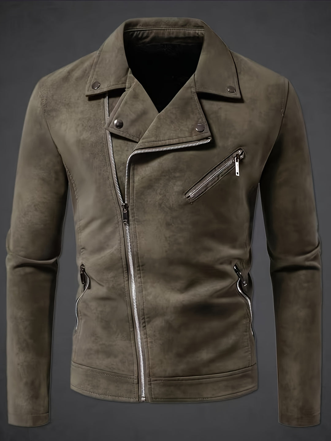 Heren Bikerjas | Slimfit | Asymmetrische Rits | Streetwear