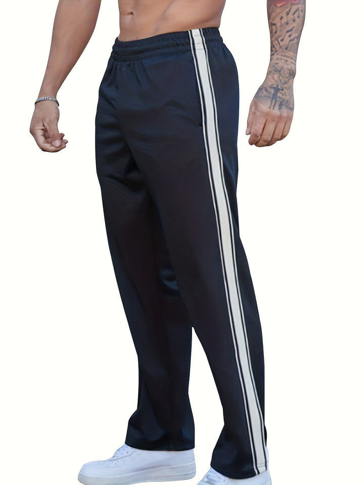 Heren Sportbroek | Gebreid & Lichtgewicht | Losse Fit met Zijstreep | Casual & Training