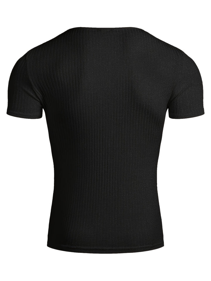 Heren Overhemd | Stevig & Casual | V-hals | Korte Mouwen | Zomer