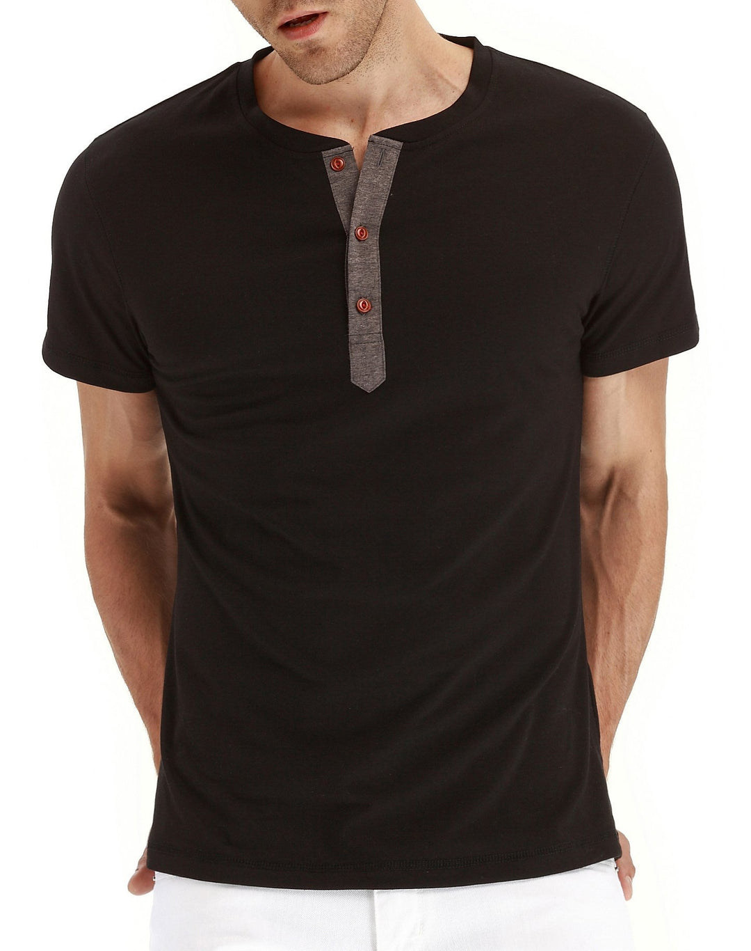 Heren Henley T-shirt | Ronde Hals met Knopen | Regular Fit & Casual Stijl | Katoenmix