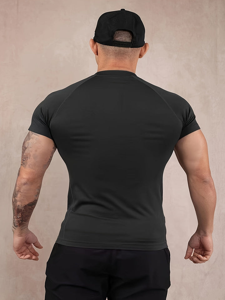 Heren T-shirt | Gestreept Design | Ademend & Rekbaar | Sportshirt Gym & Hardlopen