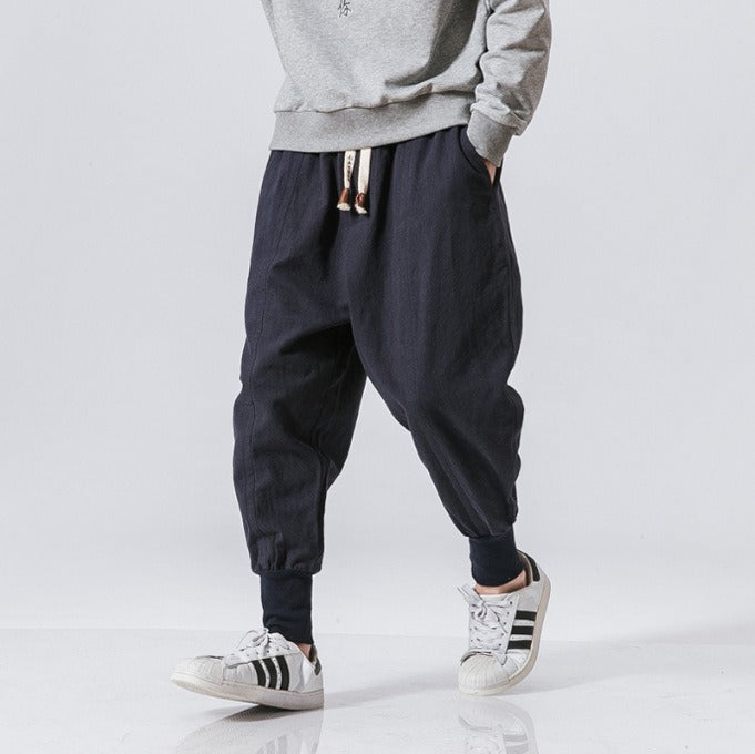 Heren Joggingbroek | Luchtig Linnen | Ademend & Comfortabel | Met Zakken