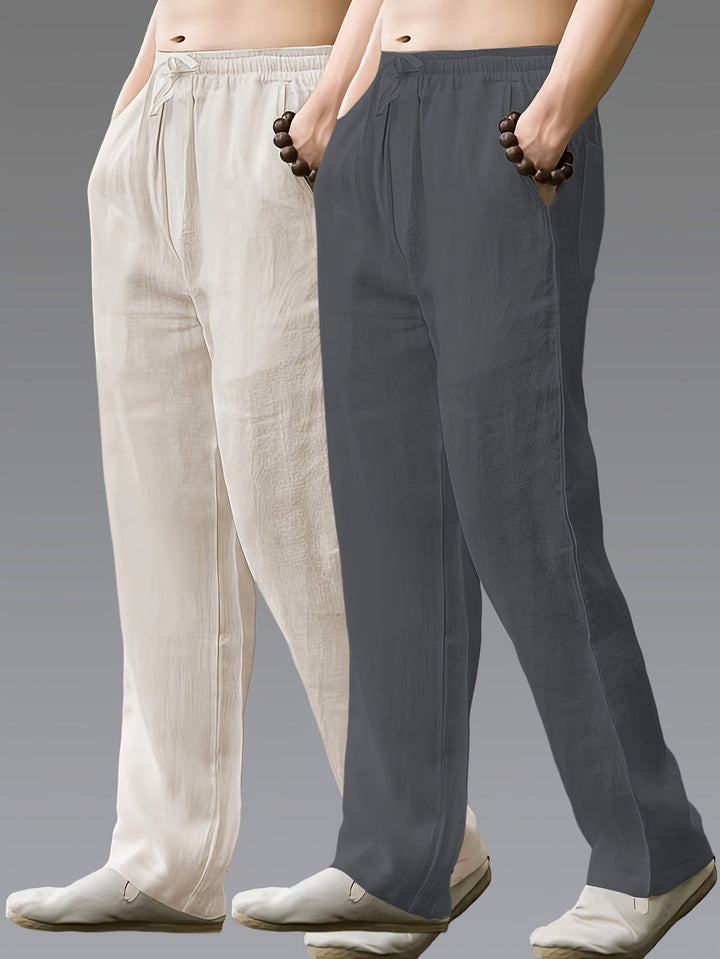 Heren Broek | Straight | Met Trekkoord | Zomer | 2-Pack