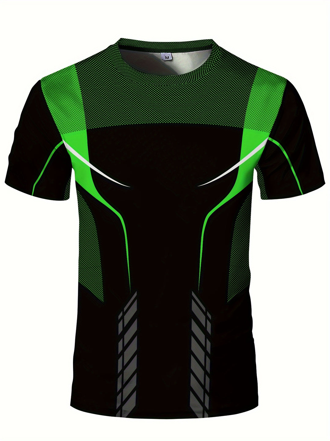 Heren T-shirt | Geometrische Print | High-Elastisch & Sneldrogend | Sporttop Zomer