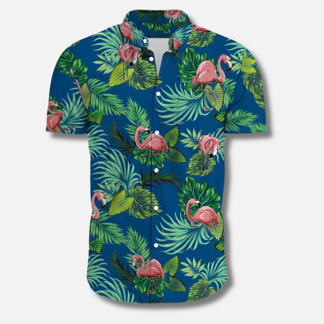 Heren Overhemd | Tropische Print | Relaxed Fit & Korte Mouwen | Zomerse Vibes