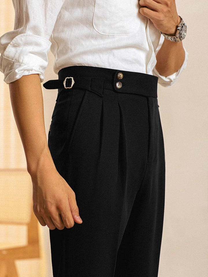 Heren Pantalon | Hoge Taille | Plooien & Klassieke Pasvorm | Polyester